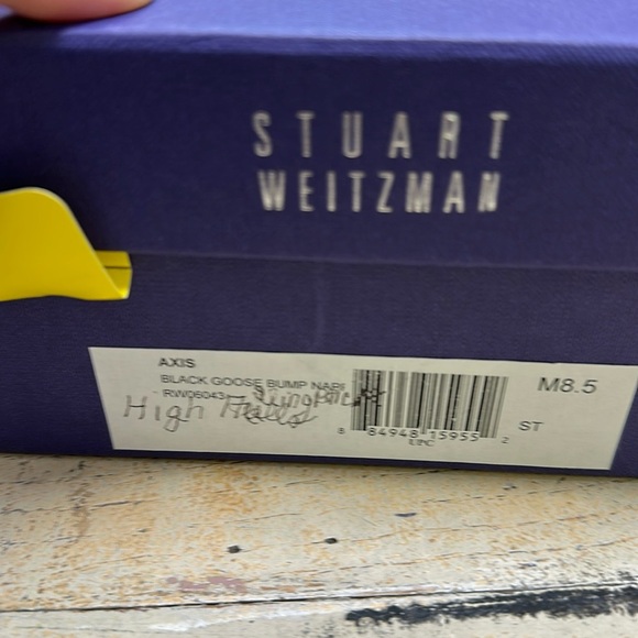 Stuart Weitzman Axis Strappy Heels – Black Goosebump Nappa – Size 8.5M - Picture 2 of 8